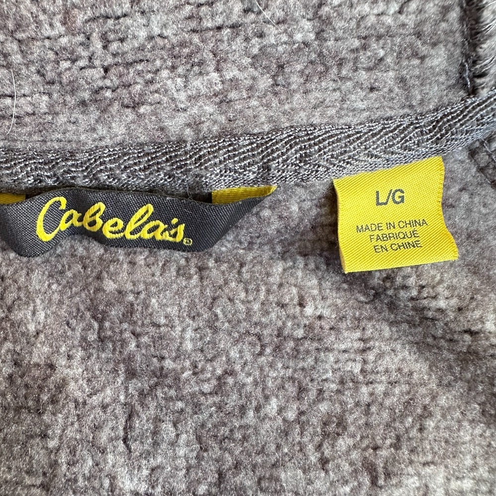 Cabelas Womens Jacket Gray Herringbone Fleece Hooded Long Sleeve Sz L Outdoors - Picture 12 of 16